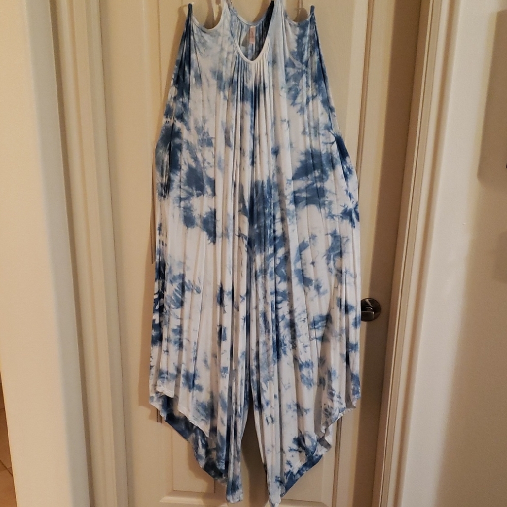 Blue and White Tie-Dye Jumper